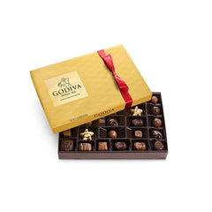 Godiva Assorted Chocolates 24-piece gift box with luxurious milk, dark, and white chocolate truffles, perfect for chocolate lovers.